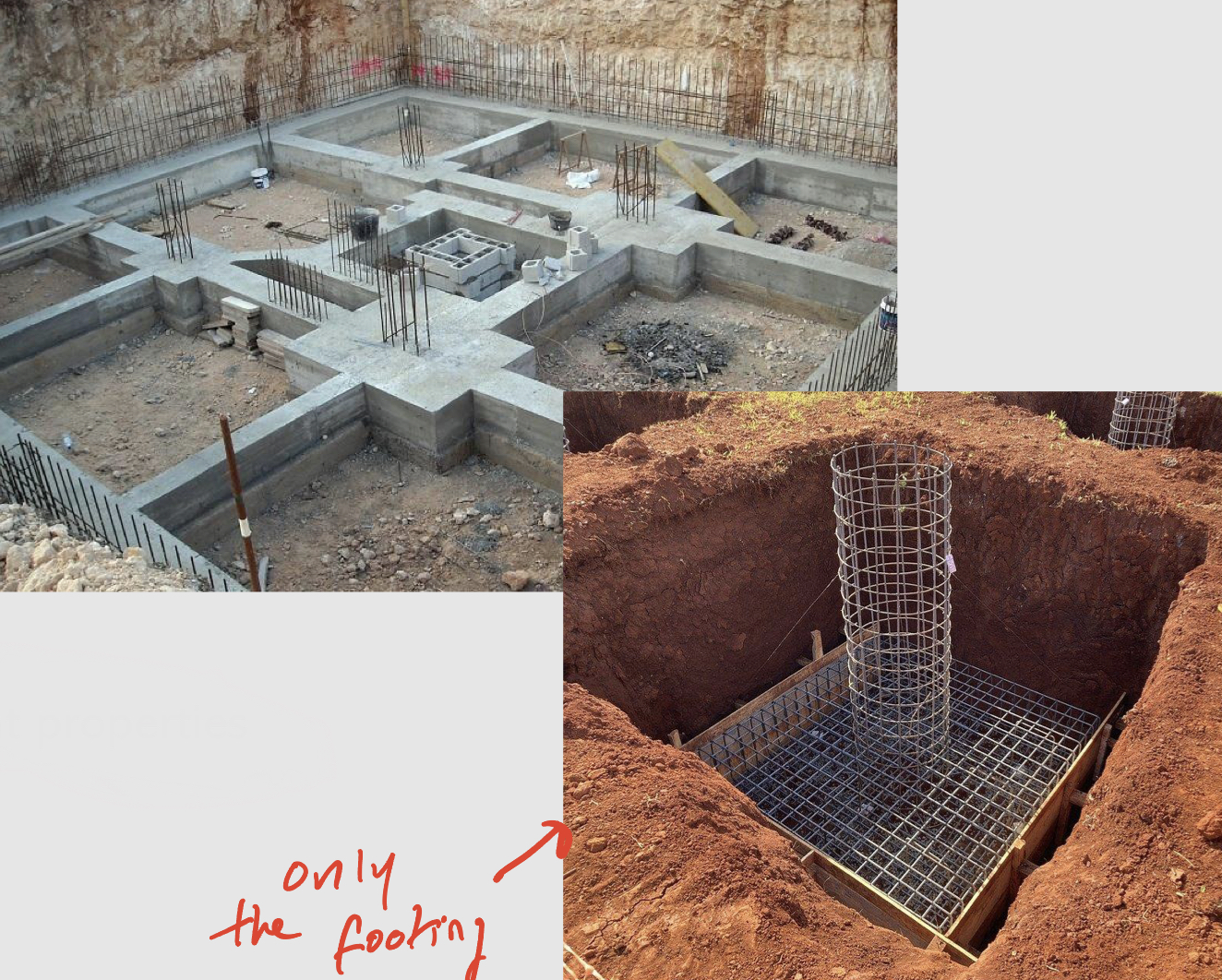 <ul><li><p>loads from the building</p></li><li><p>Depth of soil</p></li><li><p>Type of soil (gravel, sand, silt, clay)</p></li><li><p>Site topography</p></li><li><p>Type of superstructure</p></li><li><p>Type of structure in neighbourhood/its impact on adjacent properties</p></li><li><p>Subsurface and groundwater conditions</p></li><li><p>Building code requirements</p></li><li><p>Construction method and risk</p></li></ul>