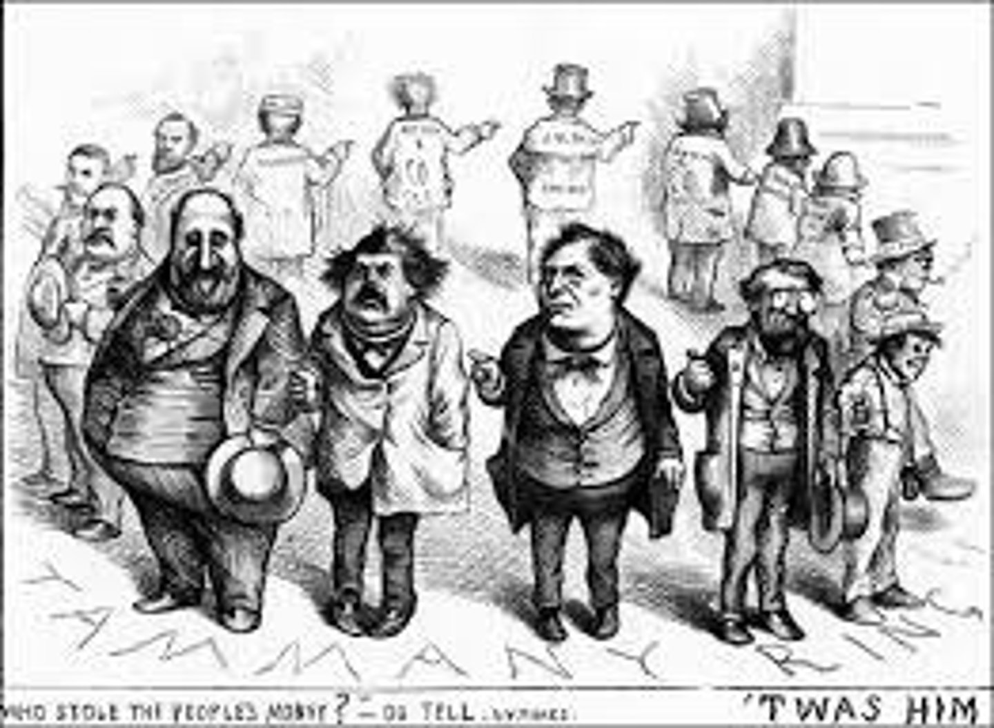 <p>the corrupt part of Tammany Hall in New York City, started by Burly "Boss" Tweed - Thomas Nast exposed through illustration in Harper's Weekly</p>