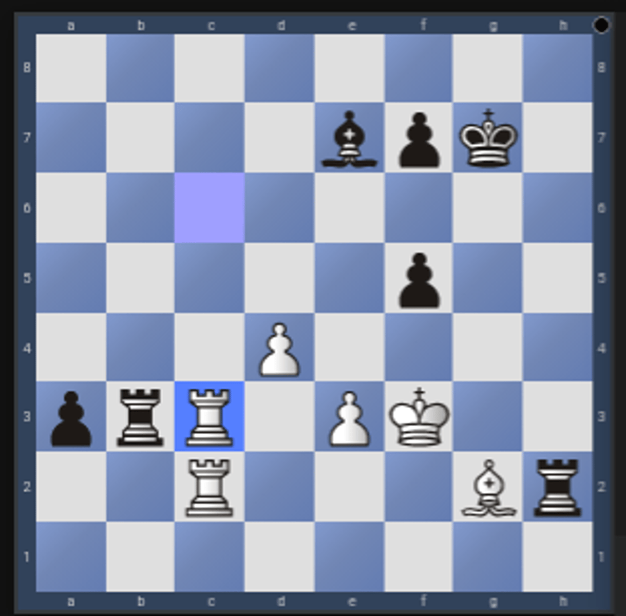 <p>A piece that has too many things to do is _______For example, a bishop that has to both stop a passed pawn from queening and guard against a checkmate is ______By carrying out one threat (for example, queening the pawn) the opponent could force the overworked bishop to leave its post, allowing the checkmate threat to succeed.</p><p>1.R6c3 a2 </p><p>the rook on c2 is overloaded, protecting both the rook on c3 and stopping the advance of the a pawn, black exploits this by threatening to promote the a pawn</p><p>2.Rxa2 </p><p>the rook must answer the promotion threat</p><p>2...Rxc3 </p><p>and now the unprotected rook is taken</p>