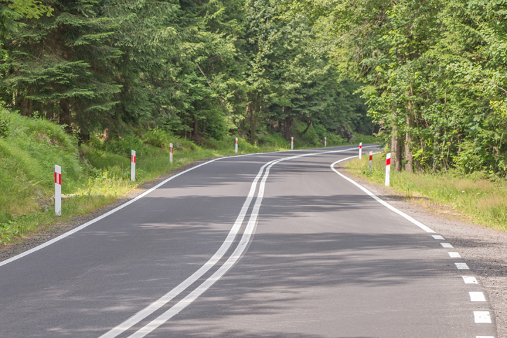 <p>Double white lines </p>