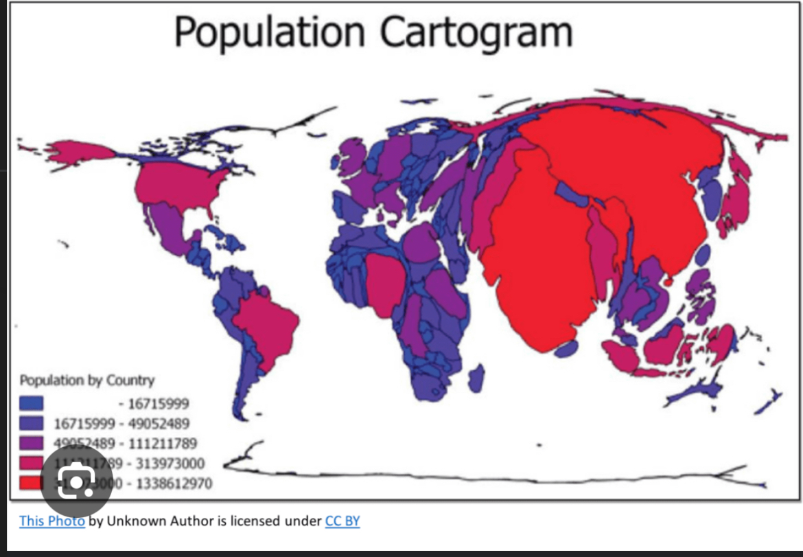 <p>Changes size of Countries according to the data being presented.</p>