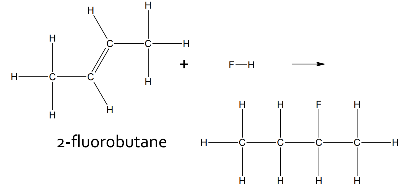 <p>catalyst: N/A<br>product: haloalkane (with one halogen atom)</p>