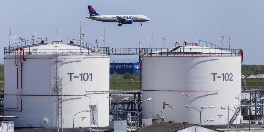 <ul><li><p>“tank farm”</p></li><li><p>The area where the large amount of fuel used by the aircraft is stored.</p></li></ul><p></p>