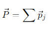 <p>The sum of the momenta of all individual particles in the system</p>