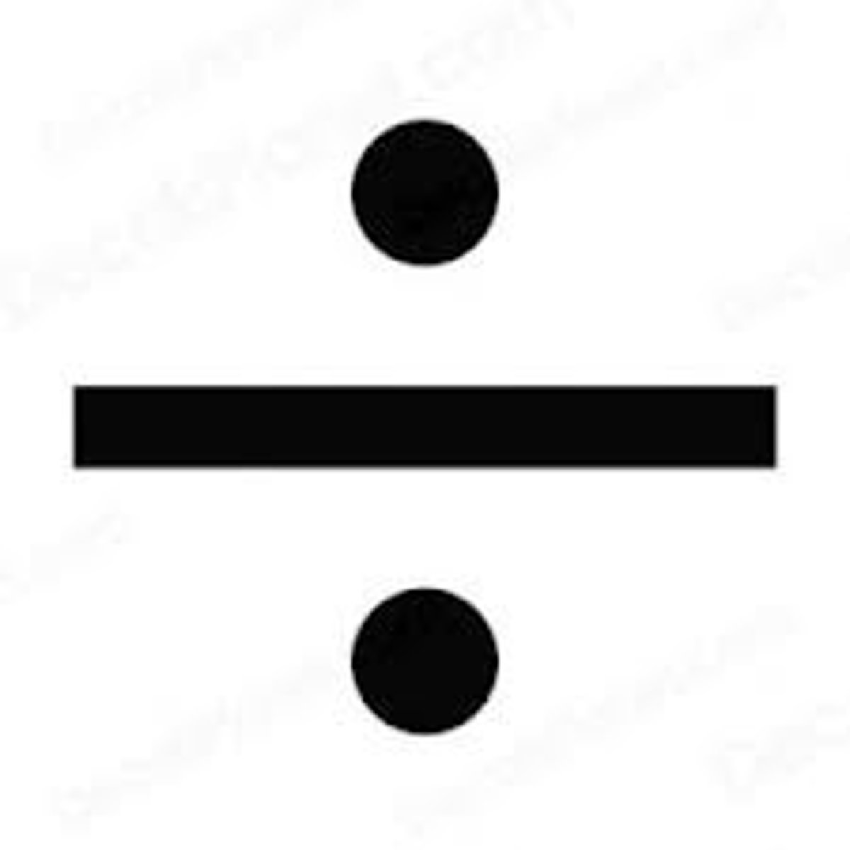 <p>splitting numbers into equal parts; expressed by '÷' or '/' symbol</p>