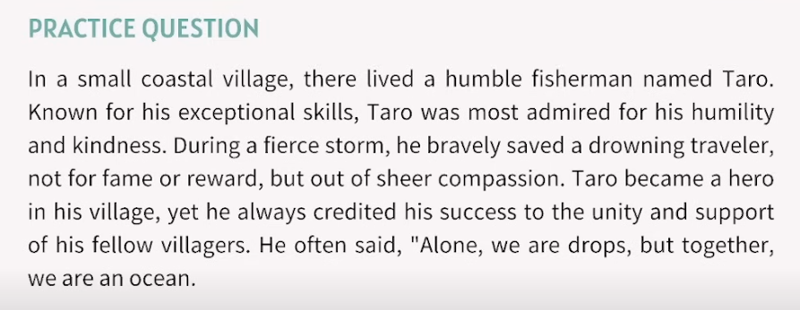 <p>In what way did Taro grow or transform in the story?</p>