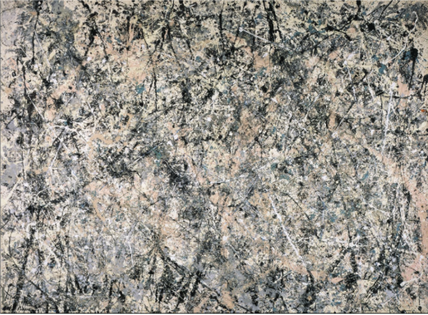 <p>oil, enamel, and aluminum paint on canvas</p><p>abstract expressionism</p><p>deep works that have intense deep patterns, portray deep emotional psychology </p><p>meant to convey this abstraction, nothing do to with reality </p>