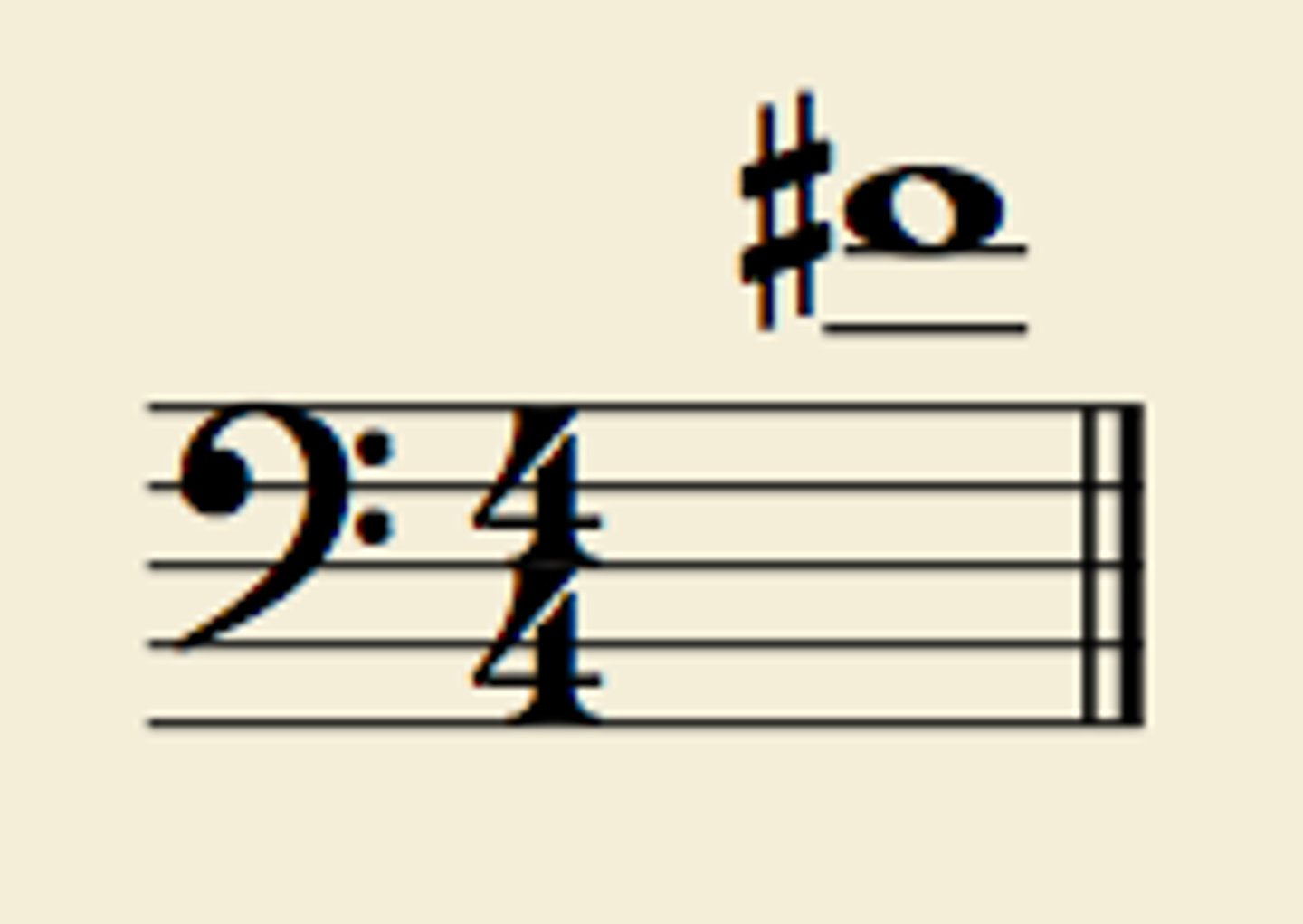 <p>F# (above staff)</p>