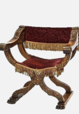<ul><li><p>X-Shaped Chair</p></li></ul><ul><li><p><span style="color: rgb(0, 0, 0);">Had heavily ornamented arms and<br>legs.<br>- A seat and back panel of cloth or<br>leather.</span></p></li></ul><p></p>