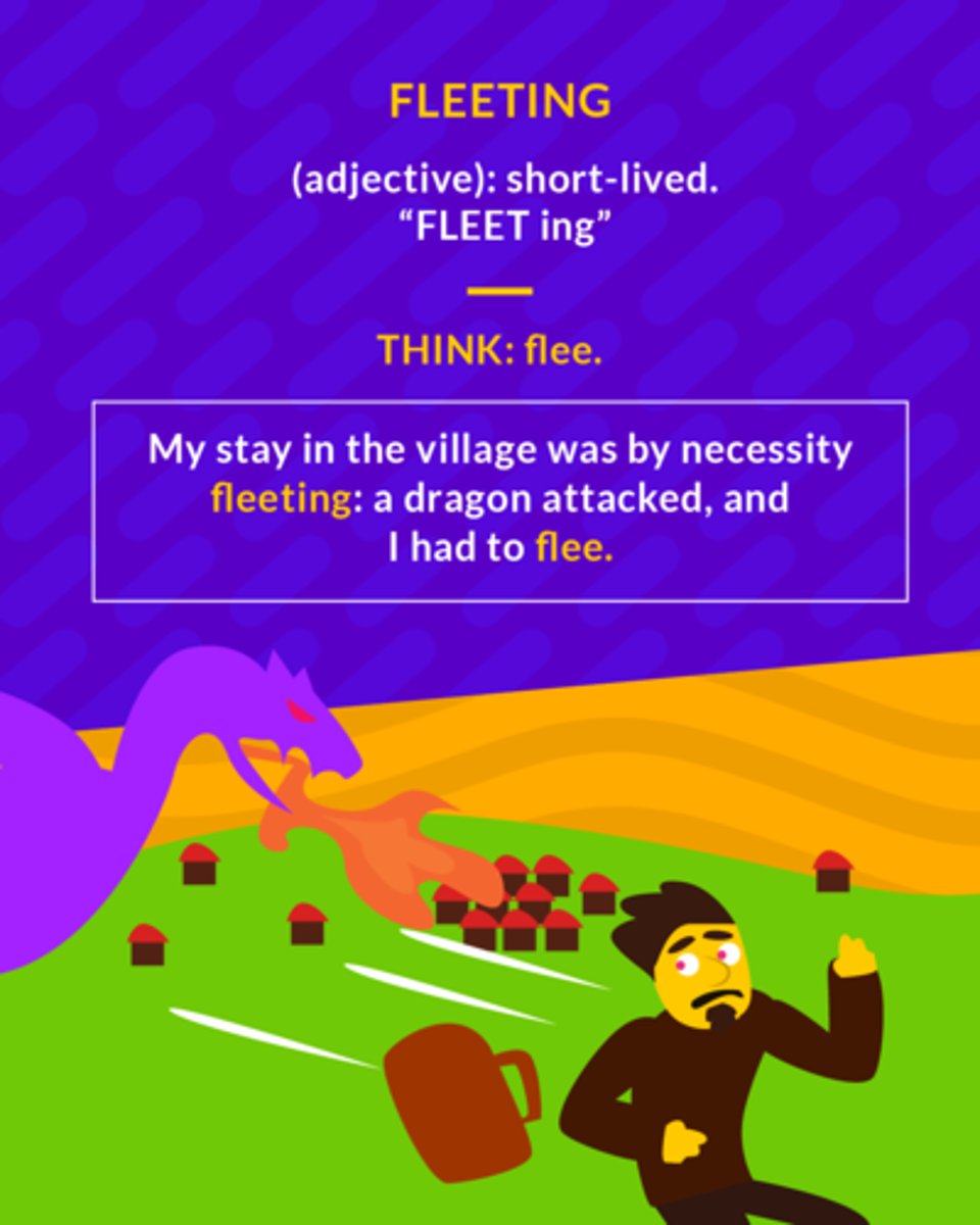 <p>(adj.) short-lived</p>