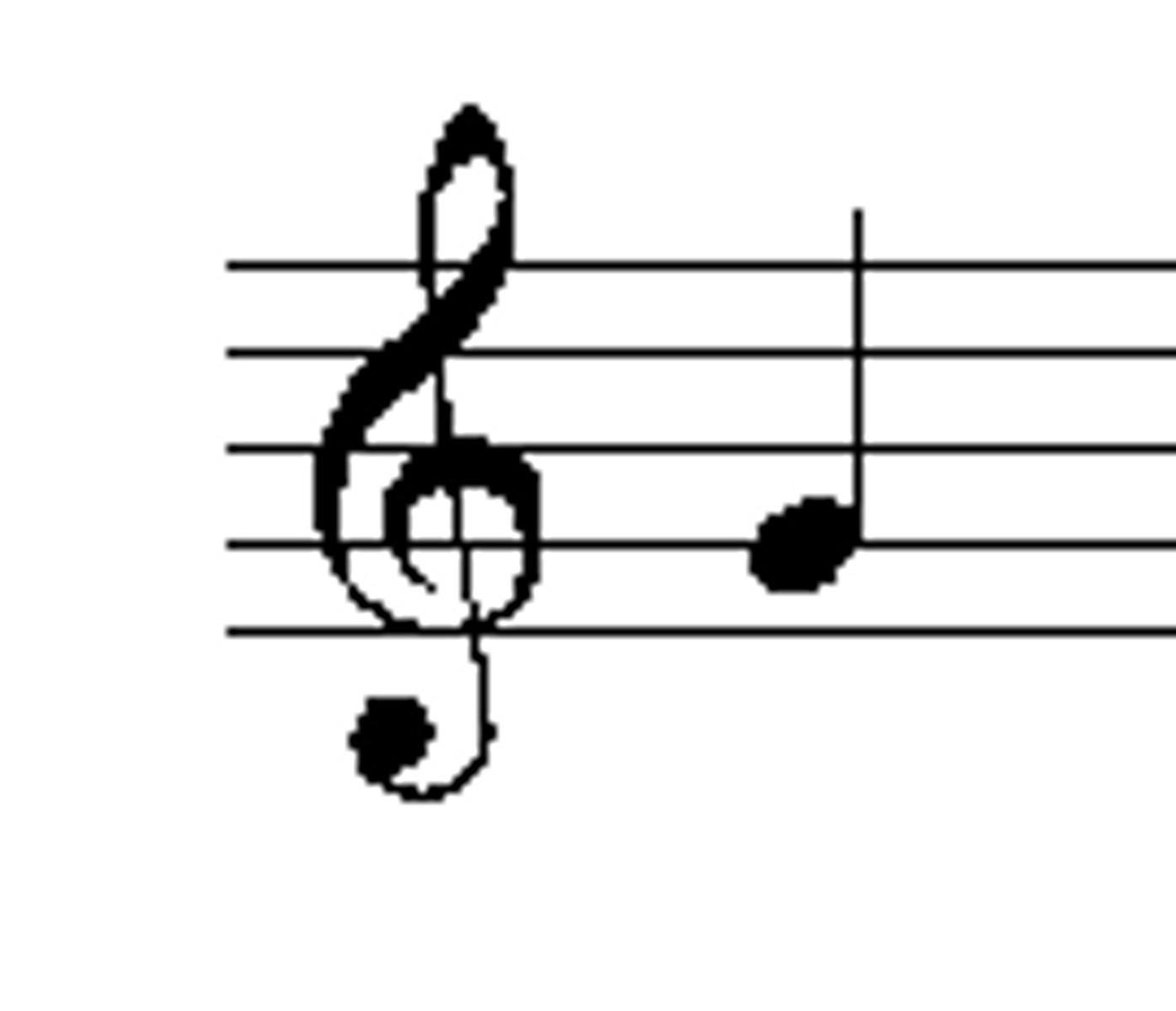 <p>G on the staff</p>