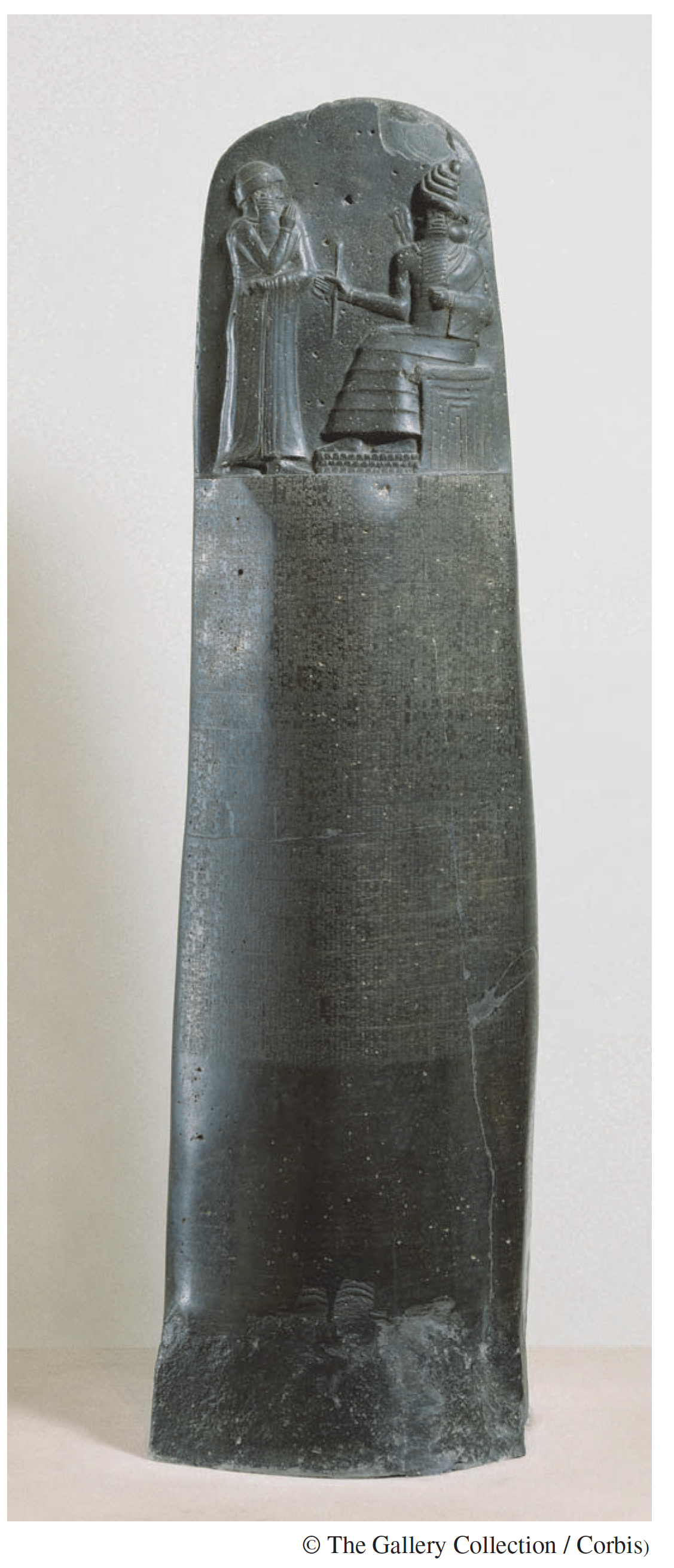 <p>The work serves to legitimize the<br>A. invasion of neighboring city-states<br>B. king's right to rule<br>C. institution of monotheism<br>D. authority of the priests</p>