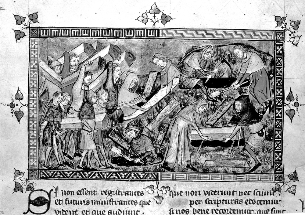 <p>The mortality depicted in the image most directly contributed to which of the following changes in Europe in the late fourteenth and fifteenth centuries?</p>