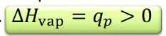 <p>enthalpy of change of <u>1 mol</u> of a substance during the vaporization </p>