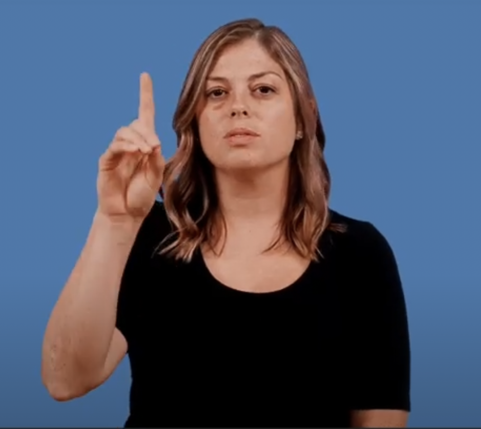 <p>right pointer finger up, followed by “loser” sign dragging down</p>