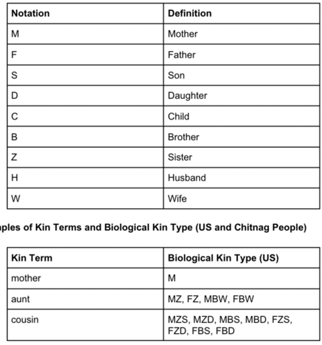 <p>Description of actual genealogical relationships.<br>- Etic<br>- Biological<br>- Universal</p>