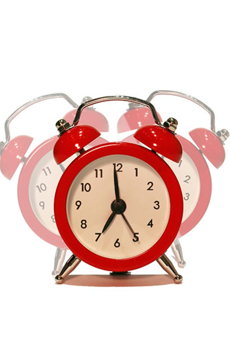 <p>the alarm goes off</p>