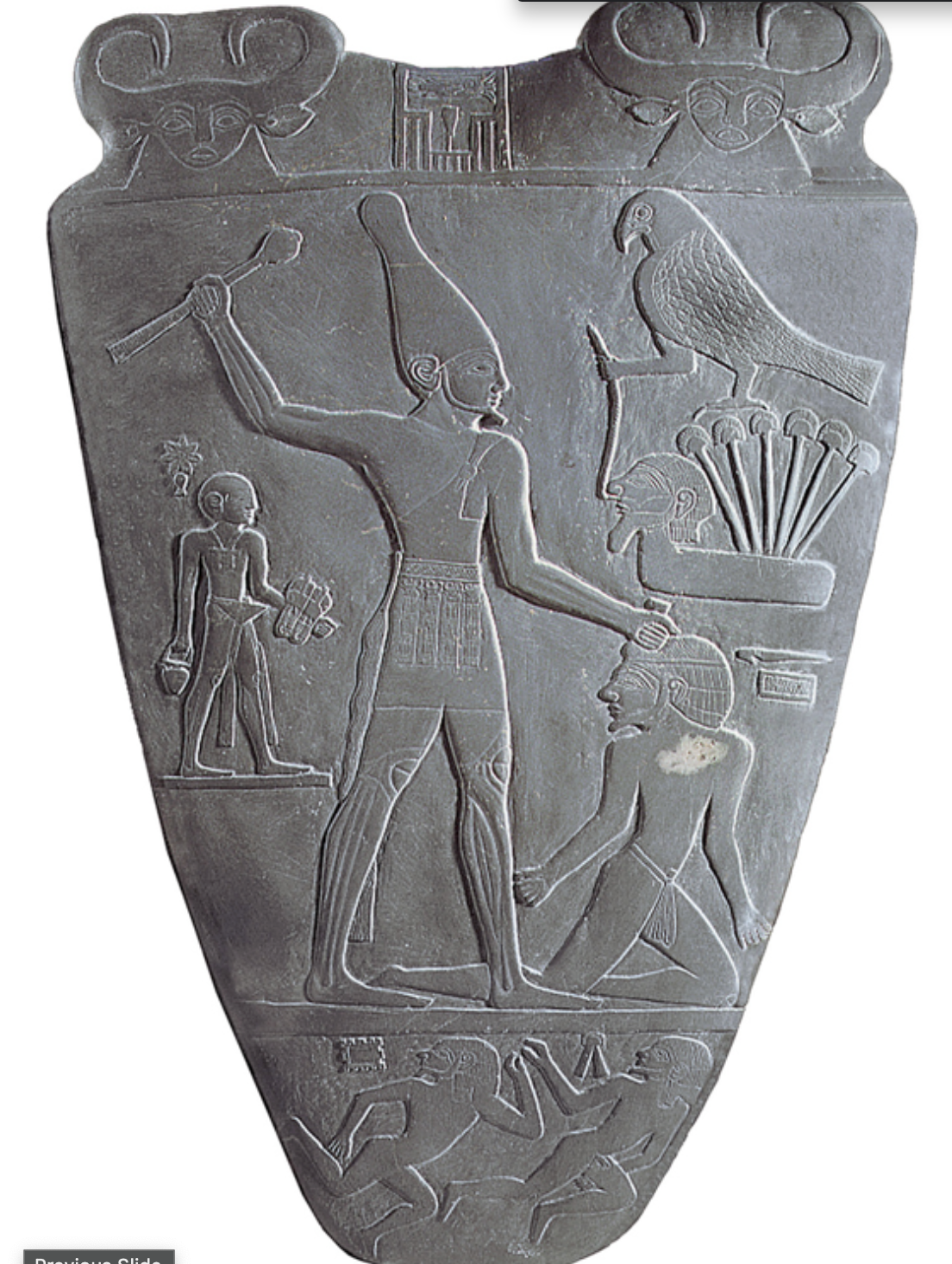 <p>palette of narmer (front)</p>