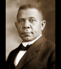 <p>progressive African American leader who supported segregation; urged blacks to acquire useful labor skills and prove their economic value to society in order to achieve racial equality; founded the Tuskegee Institute</p>