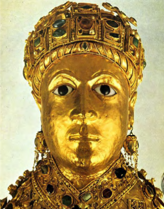 <p><span style="color: rgb(255, 255, 255);"><span>Reliquary statue of Sainte-Foy (Saint</span></span><span style="color: rgb(255, 255, 255);"><br></span><span style="color: rgb(255, 255, 255);"><span>Faith), Romanesque, Conques,</span></span><span style="color: rgb(255, 255, 255);"><br></span><span style="color: rgb(255, 255, 255);"><span>France, late 10th-early 11th century,</span></span><span style="color: rgb(255, 255, 255);"><br></span><span style="color: rgb(255, 255, 255);"><span>gold and jewels on a wood core</span></span></p>