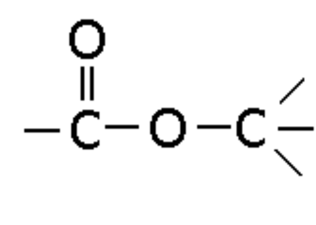 <p>Compound with -COOC- linkage, ending in -oate (e.g., Ethyl Ethanoate)</p>