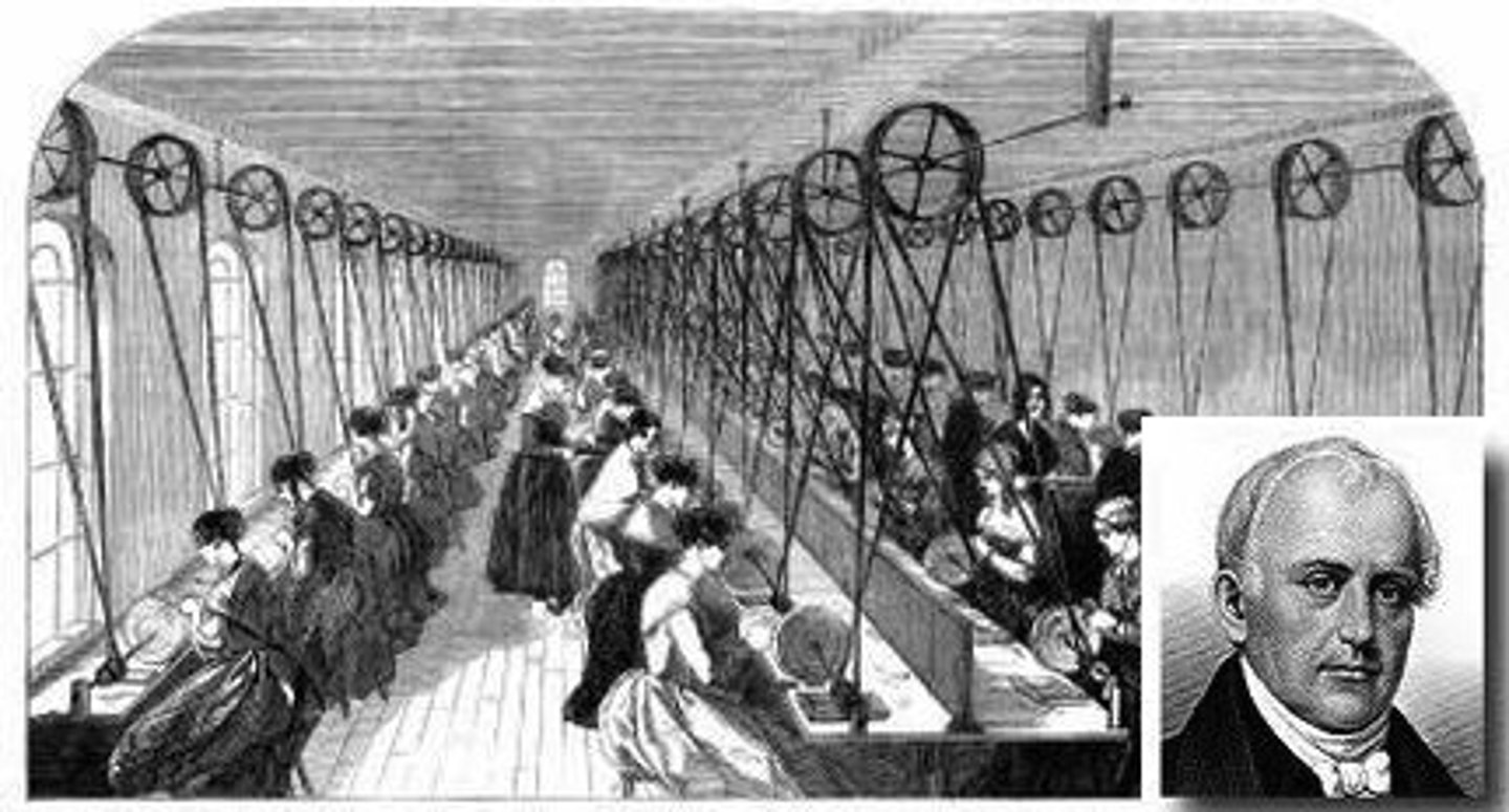 <p>"Father of the Factory System" in America who escaped Britain with the memorized plans for textile machinery</p>