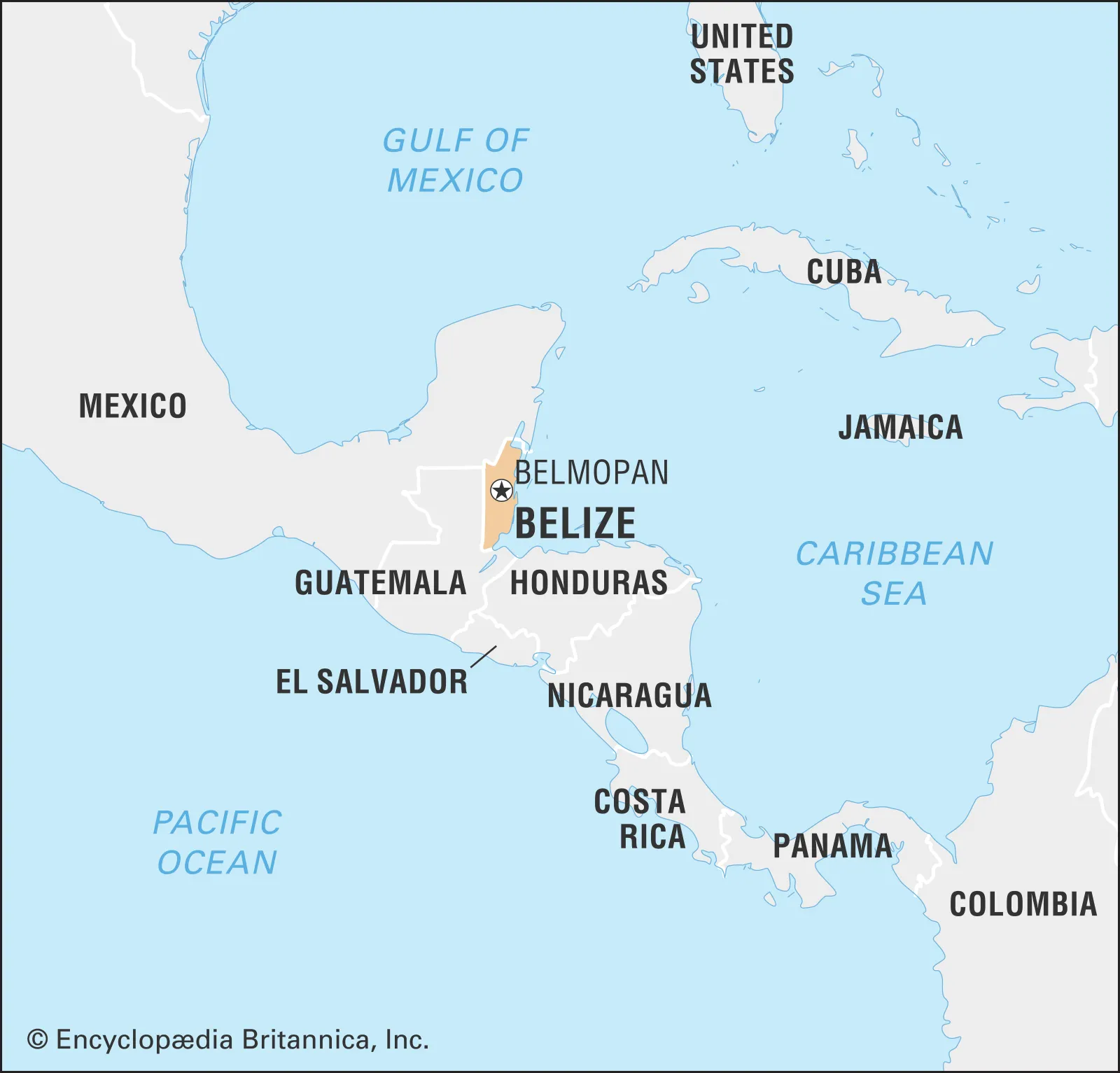 <p>Belize is located on the northeastern coast of Central America, bordered by Mexico to the north, Guatemala to the west and south, and the Caribbean Sea to the east</p>