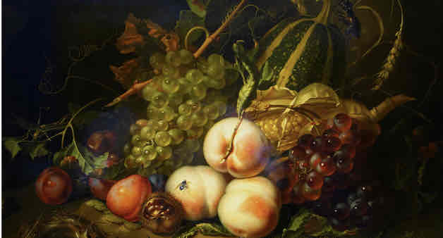 <p>rachel ruysch, 1711 CE, oil on wood</p>