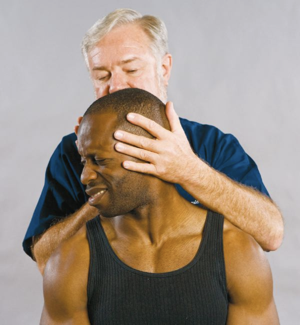 <p>-For Differentiation between cervical strain vs sprain </p><p>-Procedure: Patient is seated with head in neutral position, patient attempts to Actively rotate head against the examiners resistance (checking for strain), Next examiner passively rotates head and reproduction of pain is suggestive of ligamentous sprain </p>