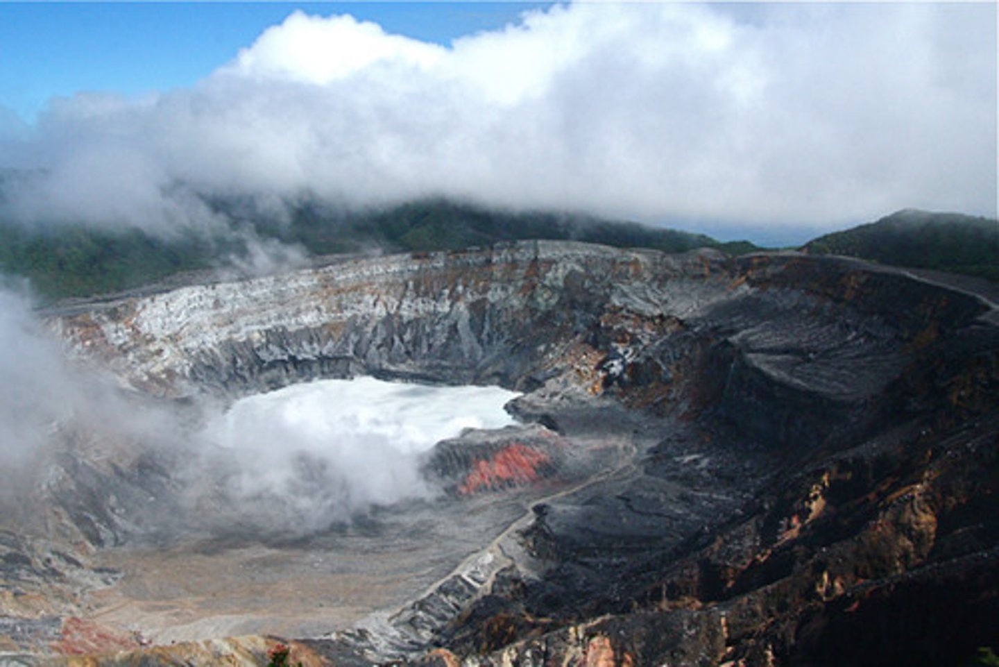 <p>- formed by the collapse of the top of a volcano</p><p>- empties magma chamber</p><p>- forms a caldera/crater</p>