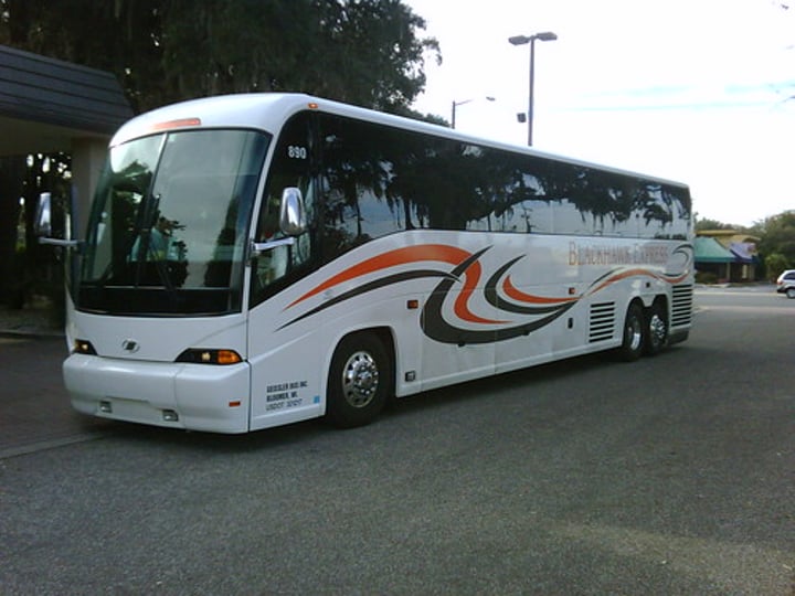 <p>a touring bus</p>
