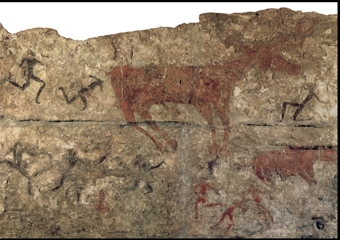 <p><span>MEN TAUNTING A DEER (?)<br>Detail of a wall painting from Çatalhöyük, Turkey. c. 6000 BCE.<br>Museum of Anatolian Civilization, Ankara, Turkey. [Fig. 01-17</span></p><p><span>Neo</span></p>