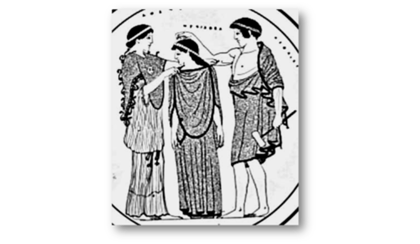 <p>Pandora is being created by Athena and Hephaestus</p>