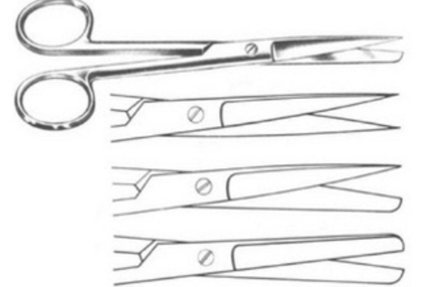 <p>sharp/sharp</p><p>sharp/blunt</p><p>blunt/blunt</p>