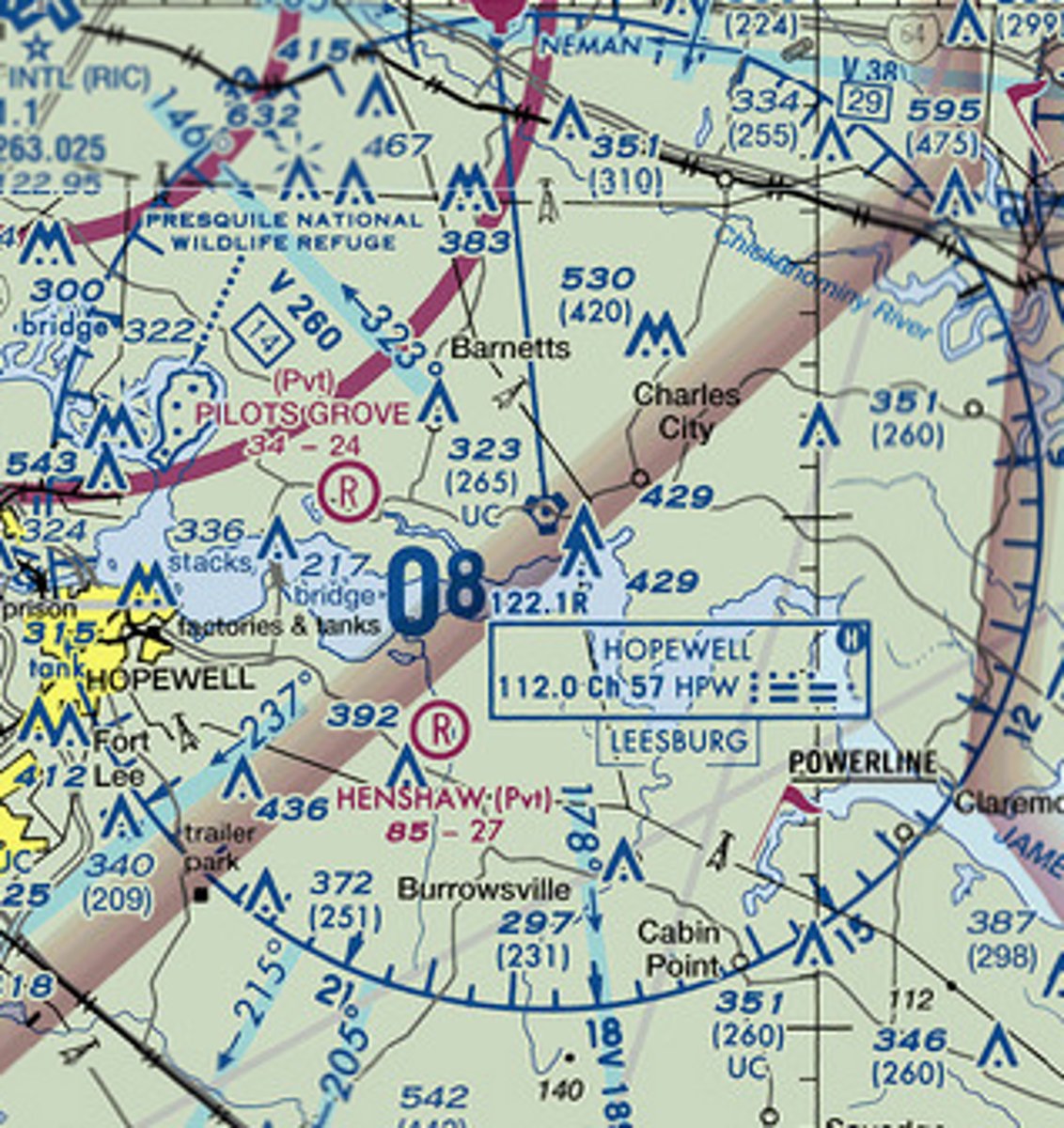 <p>The VHF navigational frequency for the Hopewell VORTAC is ____</p>