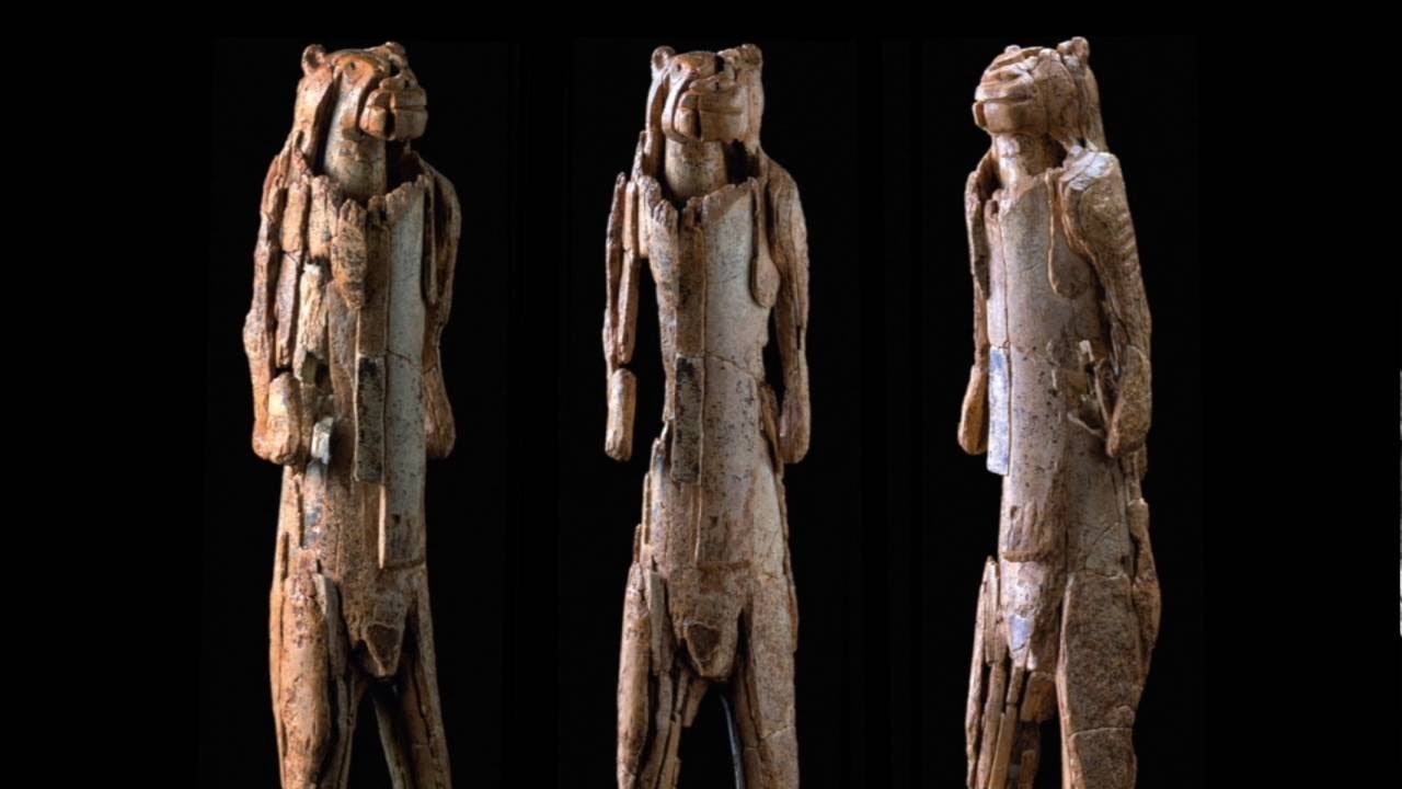 <p>Lion-Human Figurine (c. 40,000-35,000 BCE)</p><ul><li><p>Artist Unknown, Germany, Paleolithic, Mammoth Ivory</p></li></ul><p></p>