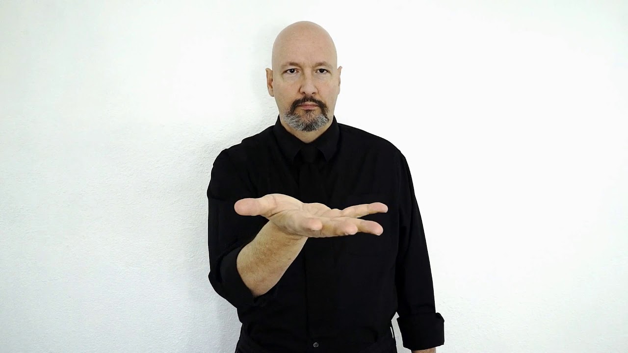 <p>Put your left hand in the “5” handshape; move your hand in a circular motion away from your body</p>