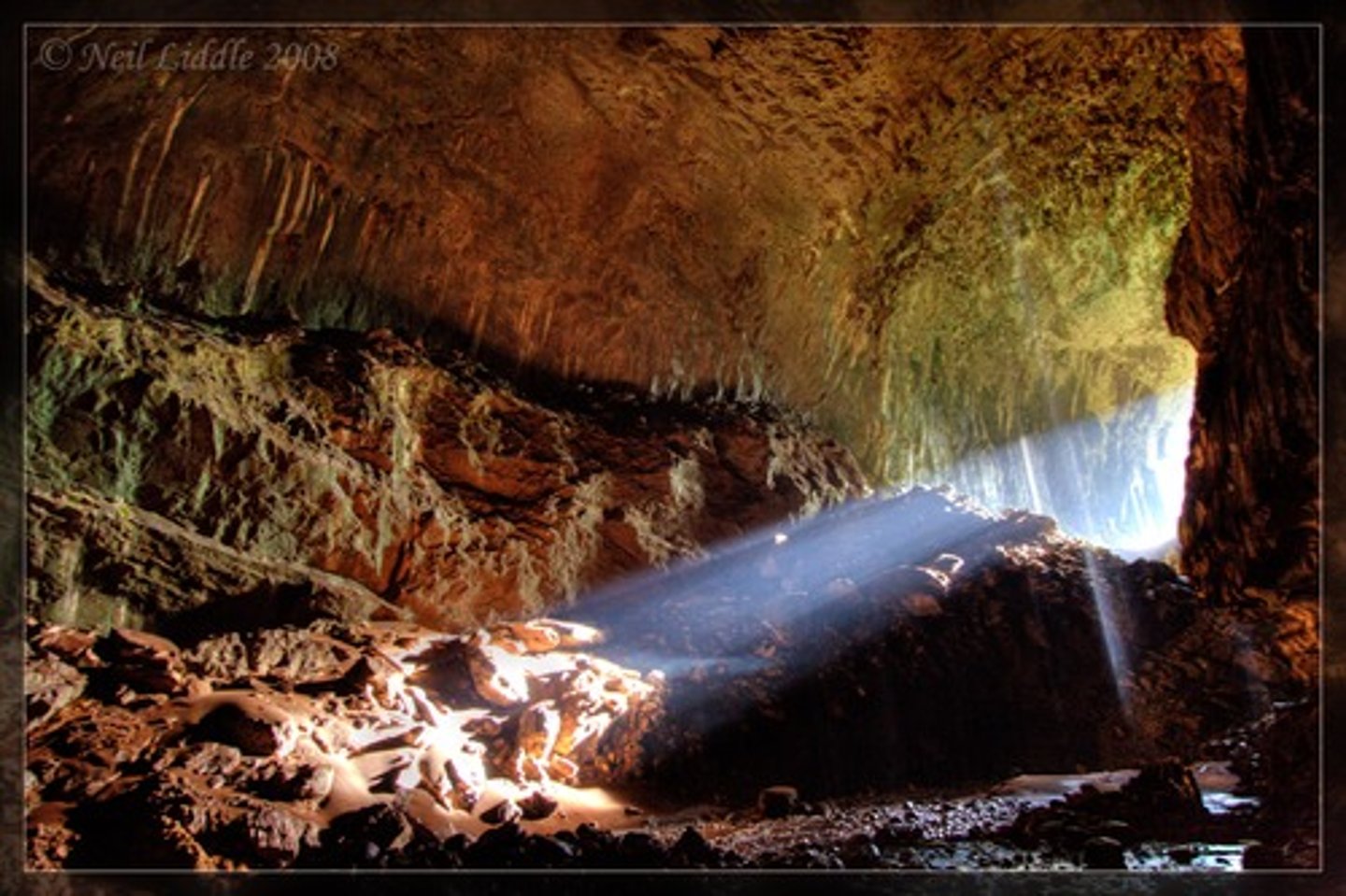 <p>created by acidic groundwater that erodes by dissolving rock material.</p>