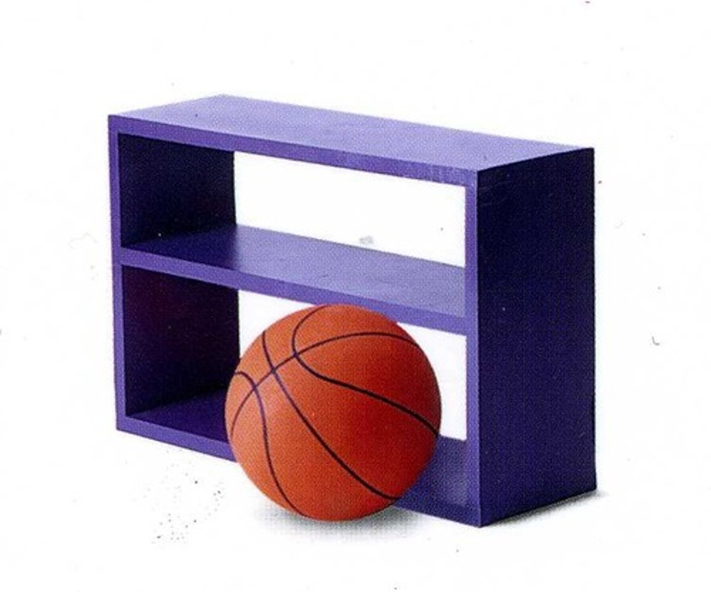 <p>The ball is in _________ of the shelf.</p>