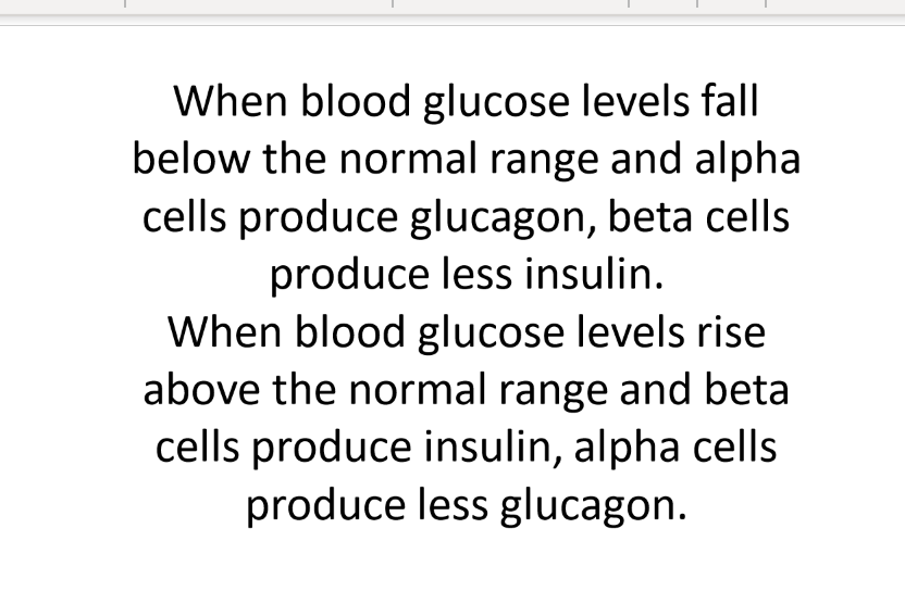 <p>this is because insulin and glucagon are antagonistic hormones, they oppose each other’s actions </p>