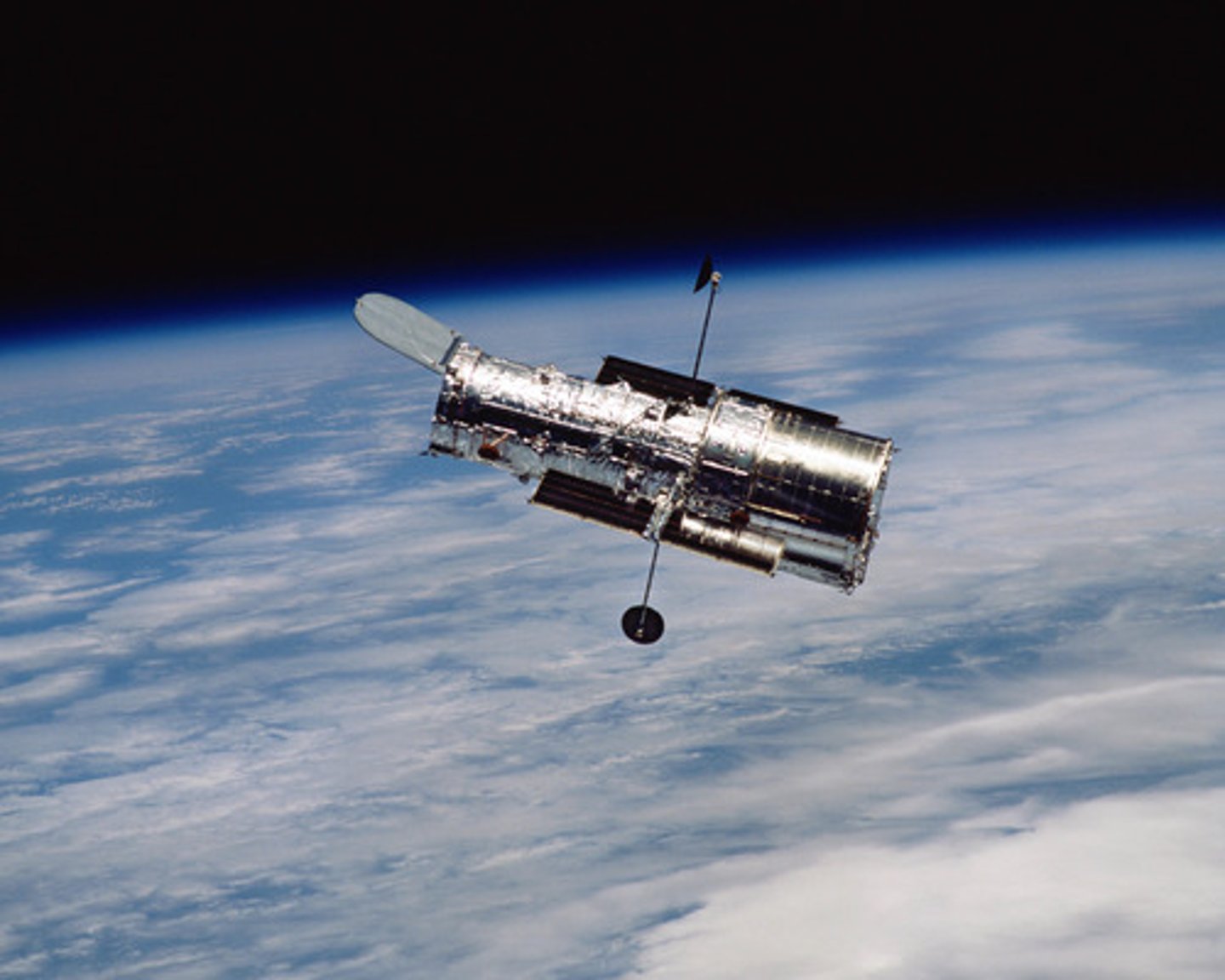 <p>a space telescope and camera named for a famous astronaut (Edward Hubble) used to study space elements</p>