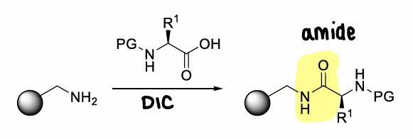 <p>A resin with an amine group.</p>