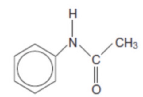 <p>The structure of N-phenylethanamide is shown. Determine the number of peaks in the 13C NMR spectrum</p>