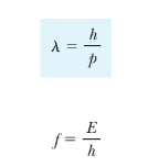 de Broglie wavelength and frequency