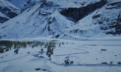 <p>A geologic cross section of the Himalayan Mountain Range is shown below. This mountain range is the result of which type of boundary interaction?</p>