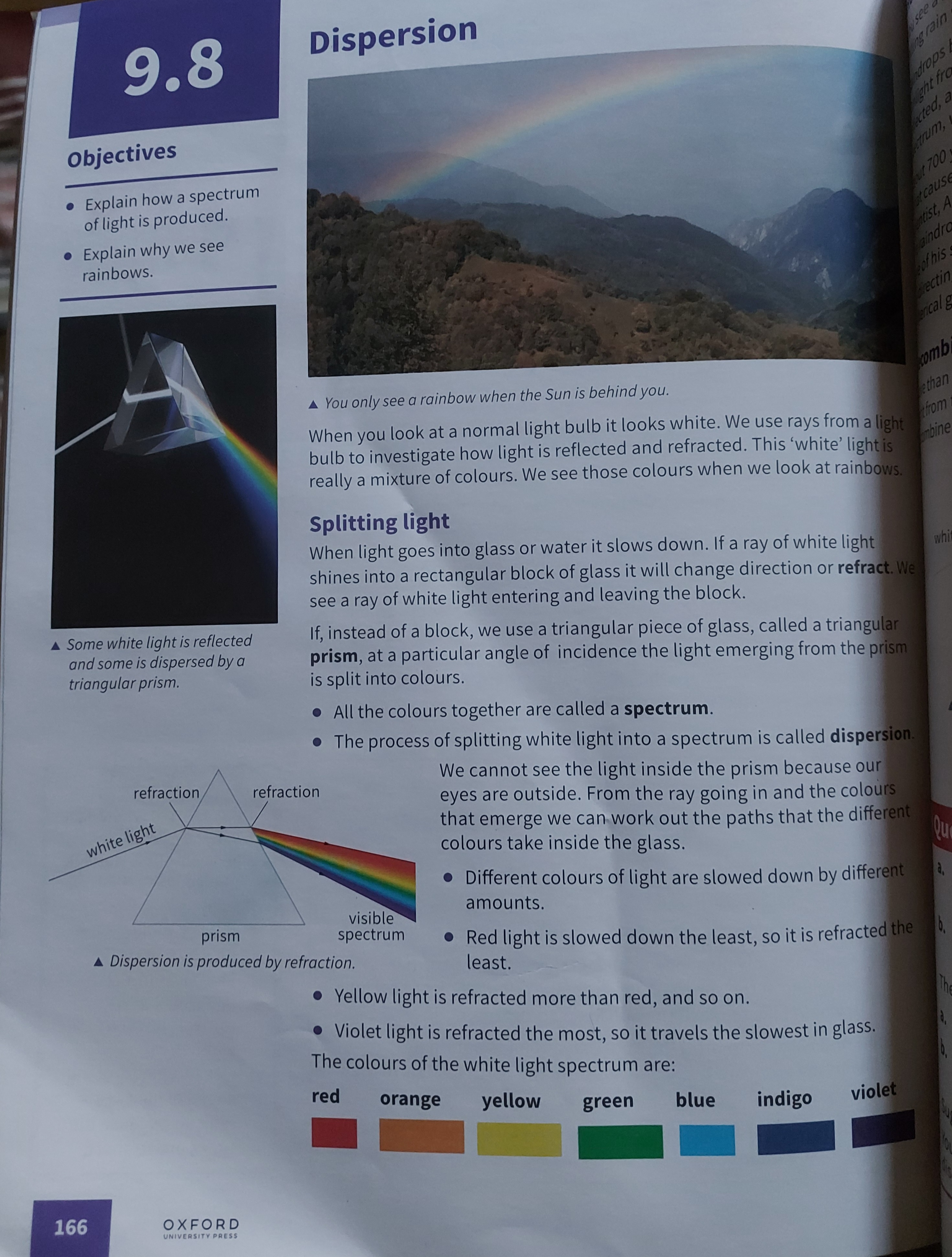 <p>Dispersion if light </p>