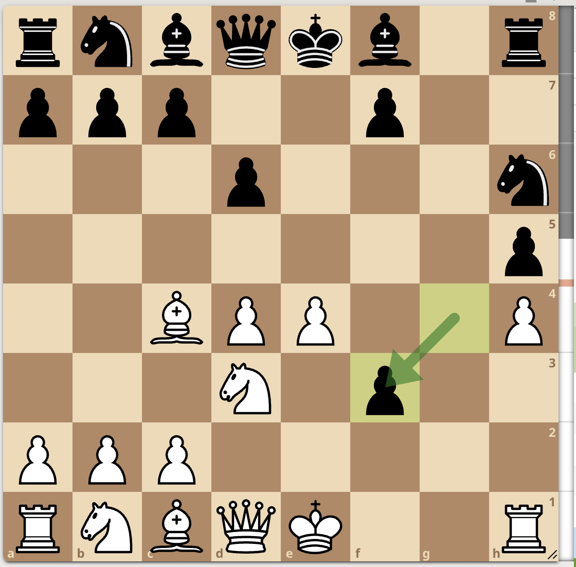 <p>…gxf3?</p>