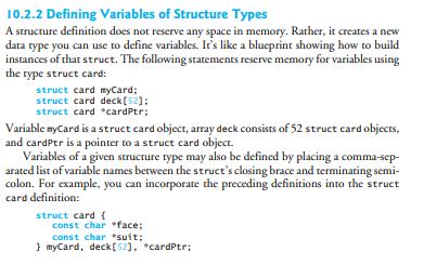<p>struct structureName varName;</p><p>struct structureName arrName;</p>
