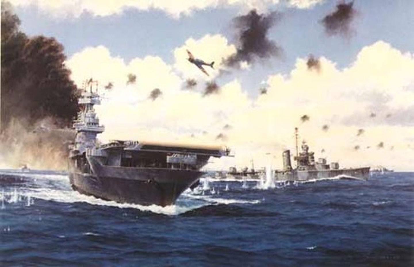 <p>U.S. naval victory over the Japanese fleet in June 1942, in which the Japanese lost four of their best aircraft carriers. It marked a turning point in World War II; a turning point in the war</p>