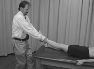 <ul><li><p>pt. supine</p></li><li><p>ABduct + IR leg to gap SI joint</p><ul><li><p>sup. shear → lean back for traction @ SI joint, pt. hike hip up</p></li><li><p>inf. shear → compress @ SI joint, pt. push towards you</p></li></ul></li></ul><p></p>